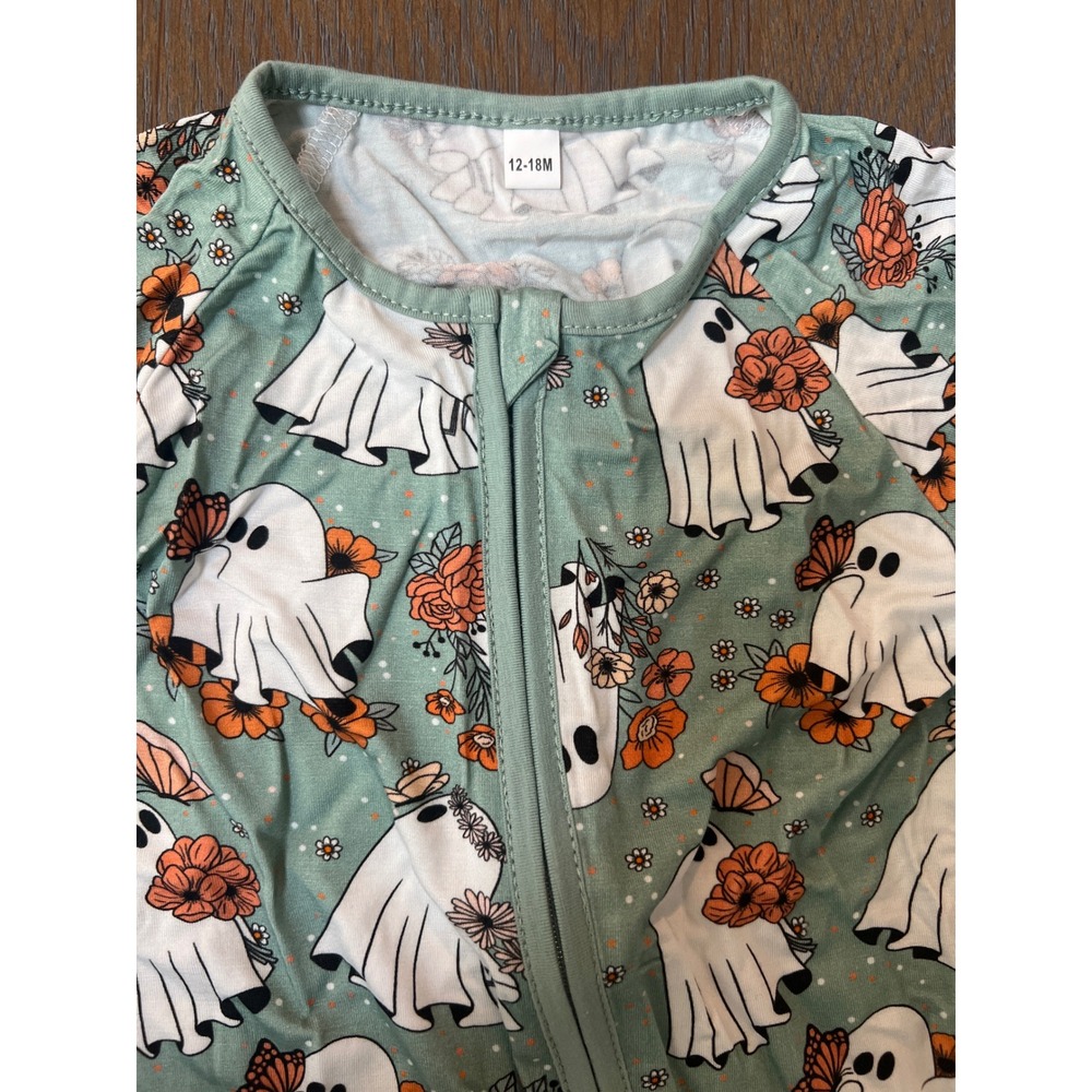 Ghost Floral Bamboo Zip Romper - Picture 2 of 3